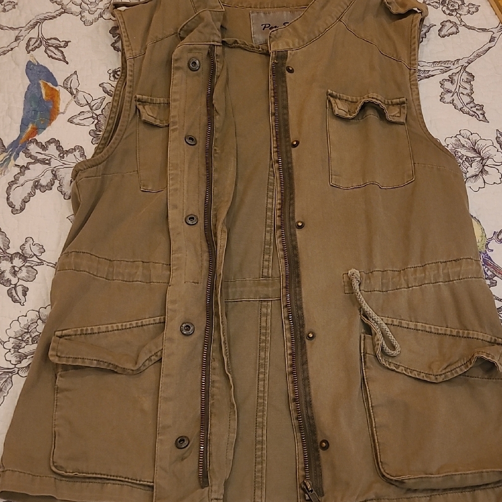 Per Se Women's Olive Utility Vest- Sz M - Picture 5 of 11